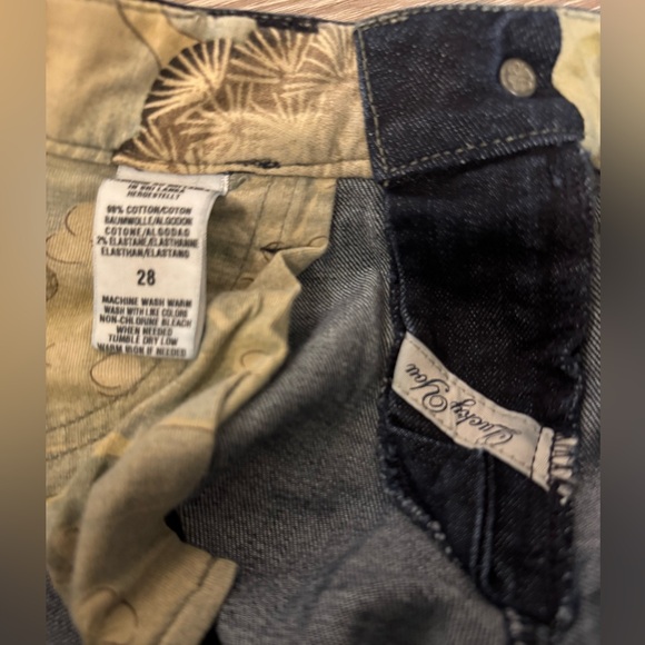 🍀Lucky Brand🍀 Dark Super Wide Leg Palazzo Style Denim Low Rise Jeans size 28 - Picture 8 of 9